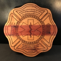 EMS thin red plaque